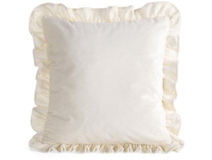 377964 zamatova obliecka na vankus s volanmi brenda 45x45cm kremova