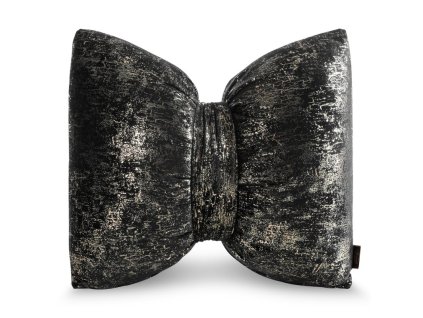 367244 dekoracny zamatovy vankus v tvare masle cierny s lesklym efektom