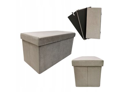 Bársony összecsukható szék Perfect Duo szürke-bézs