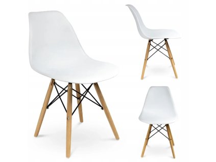 szék EVA skandynawskie plastikowe biale dryenia nozki mebel első oldal hátsó