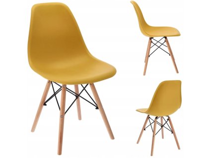 szék EVA scandynawskie plastikowe mustztardowe mebel elülső farok oldala
