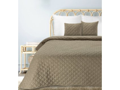 Ágytakaró LEN1 - sötét bézs (Dobási méret (szélesség x hossz) 170x210 cm)