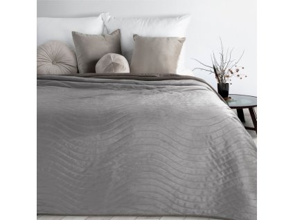 Elegáns bársony ágytakaró LUIZ10 ezüst (Dobási méret (szélesség x hossz) 170x210 cm)