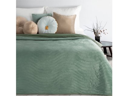 Elegáns bársony ágytakaró LUIZ10 zöld (Dobási méret (szélesség x hossz) 170x210 cm)