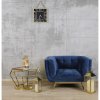 Kárpitozott karosszék arany króm lábakon ECLESIO - kék