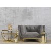 Kárpitozott karosszék arany króm lábakon ECLESIO - szürke