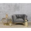 Kárpitozott karosszék arany króm lábakon ECLESIO - szürke