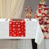 Piros karácsonyi asztali futó hópelyhekkel