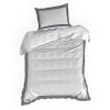 Exkluzív LAURA Ágyneműhuzat - fehér, sötétszürke díszítéssel