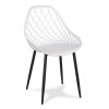 1002252 Oslo fehér étkezőszék fekete fém lábakkal