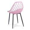 1002234 1 étkezőszék oslo rózsaszín, fekete fém lábakkal