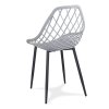 1002240 1 étkezőszék szamárszürke, fekete fém lábakkal