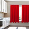Rövid egyszínű függöny - piros