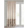 Luxus CARLI szalagfüggöny fodrokkal és csillogó kristály övvel - bézs