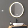 Kerek LED-es tükör arany kerettel 80cm MMJ