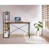 Fekete színű Loft stílusú íróasztal polccal