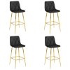 4 db NADO bárszék készlet - fekete / arany lábakkal