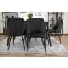 Bársony étkezőszék készlet LATINA - fekete