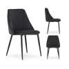 Bársony étkezőszék készlet LATINA - fekete