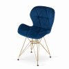Matias Bársony étkezőszék szett arany lábon - kék