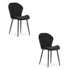 Bársony étkezőszék készlet TERNI - fekete