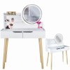 Fésülködő asztal LED-es tükörrel SCANDI