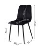 Bársony étkezőszék Öv fekete méretben
