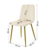 Bársony étkezőszék Karo krém arany lábméret