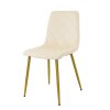 Bársony étkezőszék Karo krém arany lábakkal