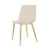 Bársony étkezőszék Karo krém arany lábak króm 2