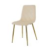 Bársony étkezőszék Karo krém arany króm lábak