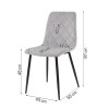 Bársony étkezőszék Karo világosszürke méretű