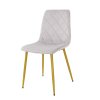 Bársony étkezőszék Karo világosszürke arany lábakkal