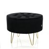 Bársony zsámoly ALIA L - fekete, arany lábakkal