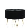 Bársony zsámoly ALIA L - fekete, arany lábakkal
