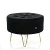 Bársony zsámoly ALIA L - fekete, arany lábakkal
