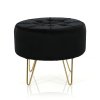 Bársony zsámoly ALIA M - fekete, arany lábakkal
