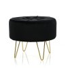 Bársony zsámoly ALIA M - fekete, arany lábakkal