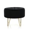 Bársony zsámoly ALIA M - fekete, arany lábakkal