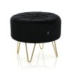 Bársony zsámoly ALIA M - fekete, arany lábakkal