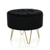 Bársony zsámoly ALIA M - fekete, arany lábakkal