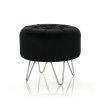 Bársony zsámoly ALIA S - fekete ezüst lábak