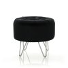 Bársony zsámoly ALIA S - fekete ezüst lábak