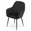 Bársony étkezőszék LUGO - fekete