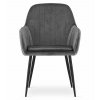 Bársony étkezőszék LUGO - sötétszürke