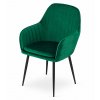 Bársony étkezőszék LUGO - sötétzöld