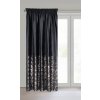 Bársonyfüggöny MARIELA finom gallymintával díszítve - fekete