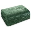Bársonyos ágytakaró LUIZ fényes mintával - sötétzöld (Dobási méret (szélesség x hossz) 170x210 cm)