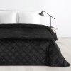 Bársony ágytakaró LUIZ8 fekete színben (Dobási méret (szélesség x hossz) 170x210 cm)