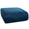 Bársony ágytakaró LUIZ8 sötétkék színben (Dobási méret (szélesség x hossz) 170x210 cm)